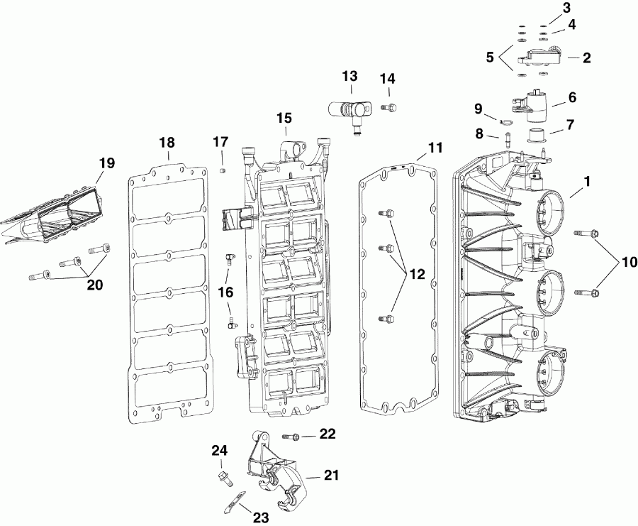   Evinrude E150DPXAAA  -     - intake Manifold Assembly