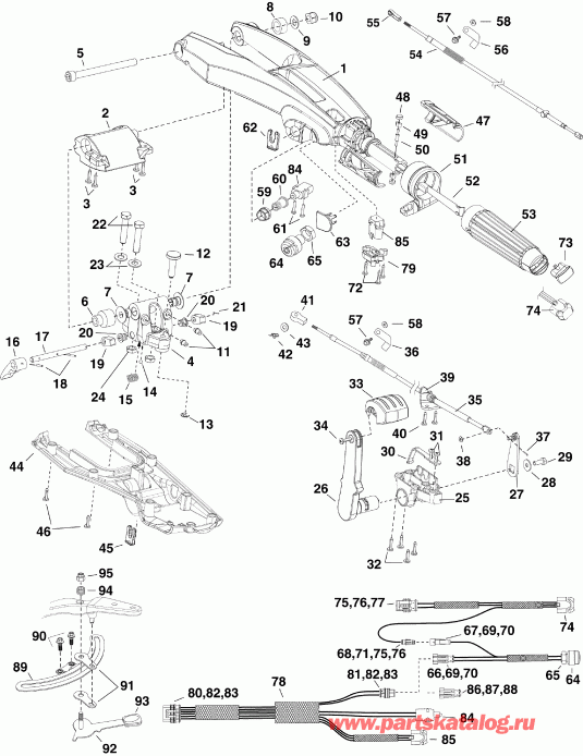 ����� EVINRUDE E15HTSLAAB  - ������� (����� �������) / tiller Arm