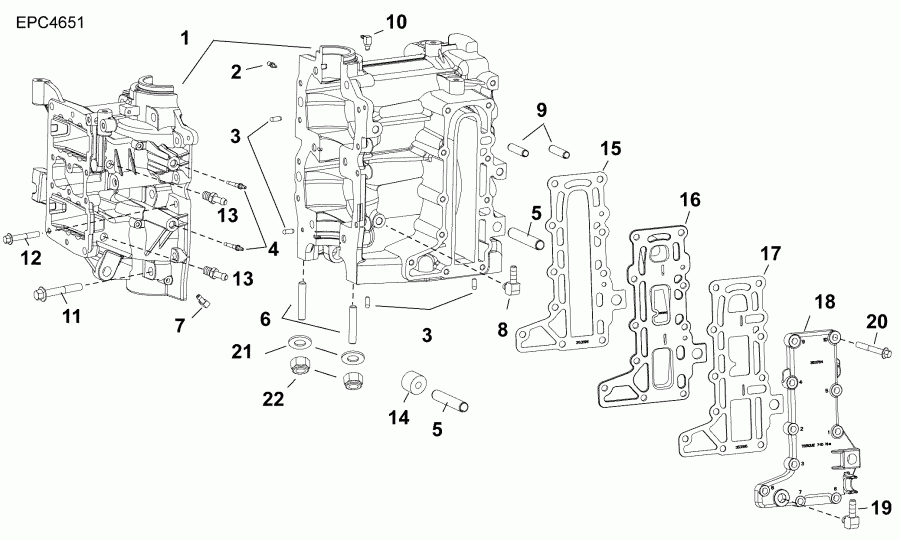   Evinrude E30MRLAAB  - cylinder & Crankcase -  &  