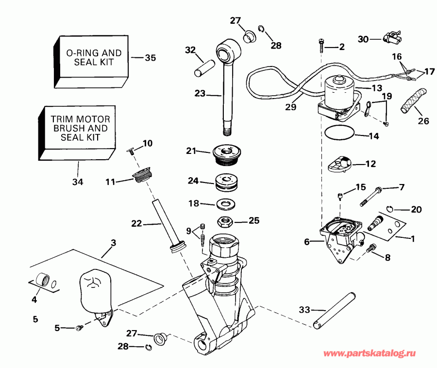 �������� ��������� ����� Evinrude E150FPXSSM FFI, Elec Start, TNT, 20 IN.   - wer Trim / tilt Hydraulic Assembly - wer Trim/tilt Hydraulic Assembly