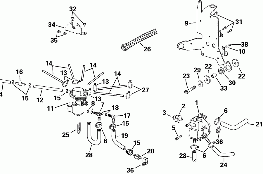 ��������� ����� EVINRUDE E225FCZSSC FFI, Elec Start, TNT, 25 IN s  - l Components