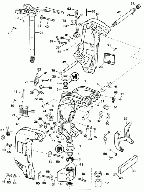 �������� ����� ������� E250FCXSSS FFI, Elec Start, TNT, 25 IN s  - ern & ���������� ��������� / ern & Swivel Bracket