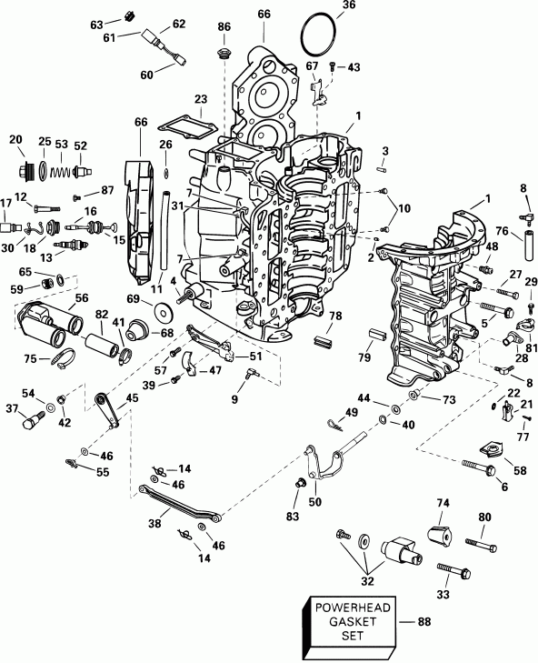��������� �������� ����� ������� E100WPXSIF commercial, elec start, 25 in  - linder & Crankcase