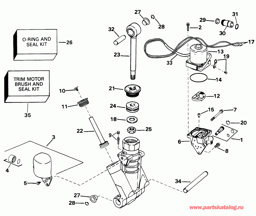 ��������� ������� E105WPLSIF commercial, elec start, TNT,   - wer Trim/tilt Hydraulic Assembly - wer Trim / tilt Hydraulic Assembly