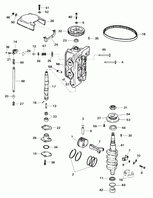 �������� ����� ������� E10EL4SID 4-stroke, elec start, remote,   - linder Head & �������� - linder Head & Crankshaft