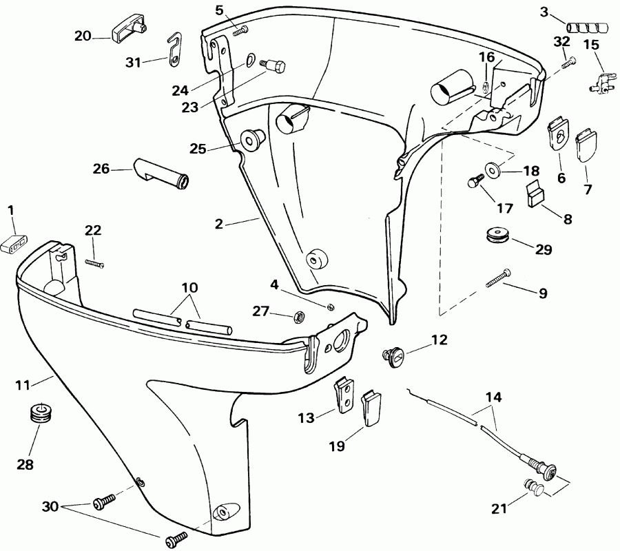�������� ����� ������� E10RV4SIC 4-stroke, rope start, tiller,   - wer Engine Cover