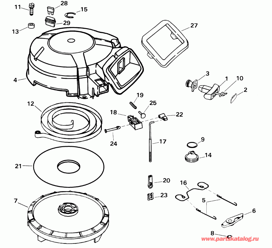     E10RVL4SIC 4-stroke, rope start, tiller,  - wind  / wind Starter