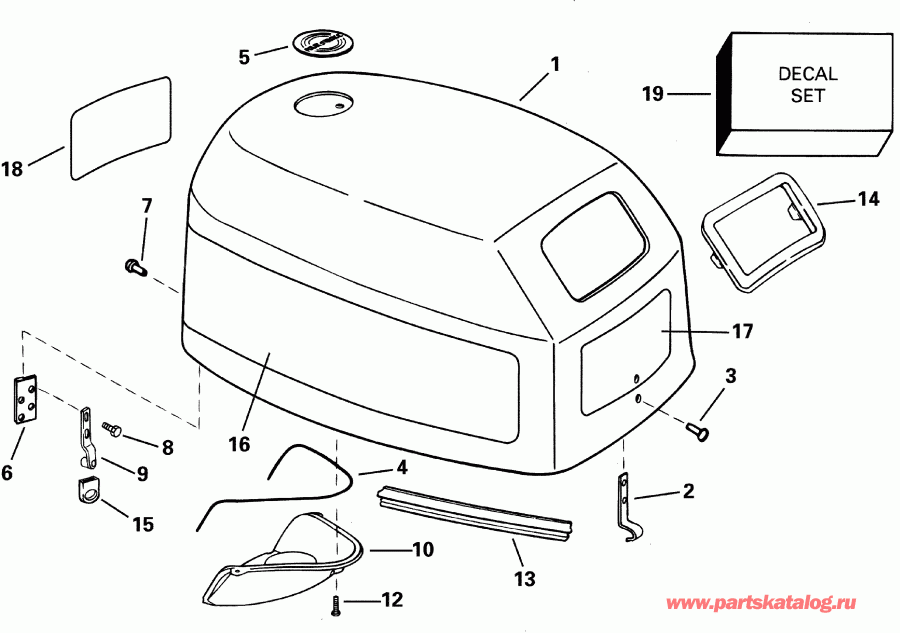 ��������� ��������� ������� E15EL4SID 4-stroke, elec start, 20 in sh  - gine Cover / gine ������