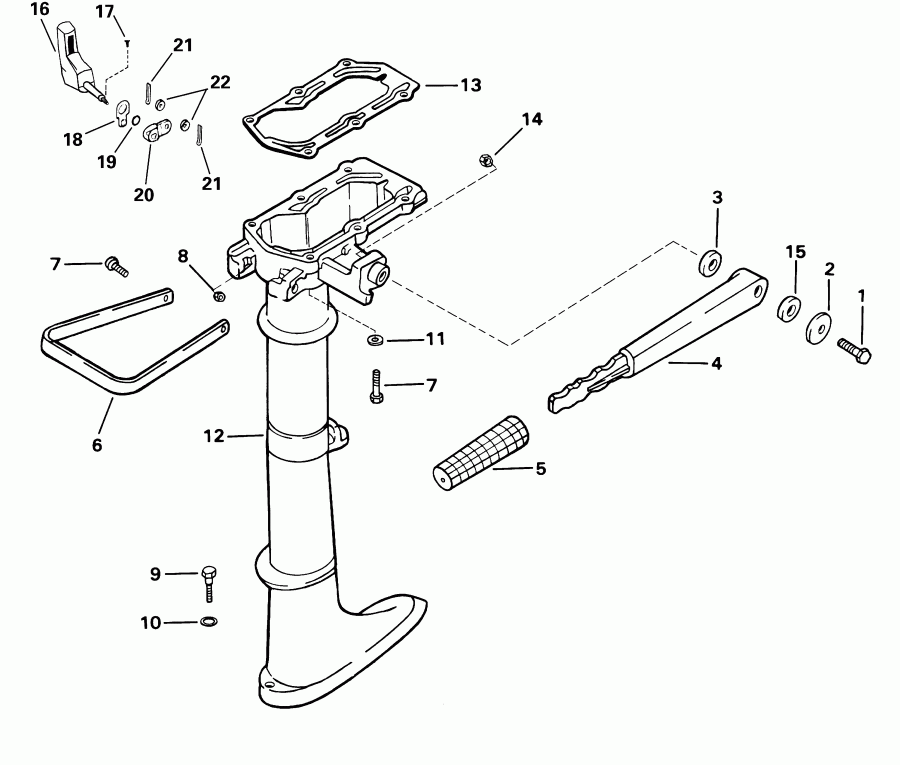   Evinrude E3ROSIA Commercial, Rope Start, Tiller,   - dsection