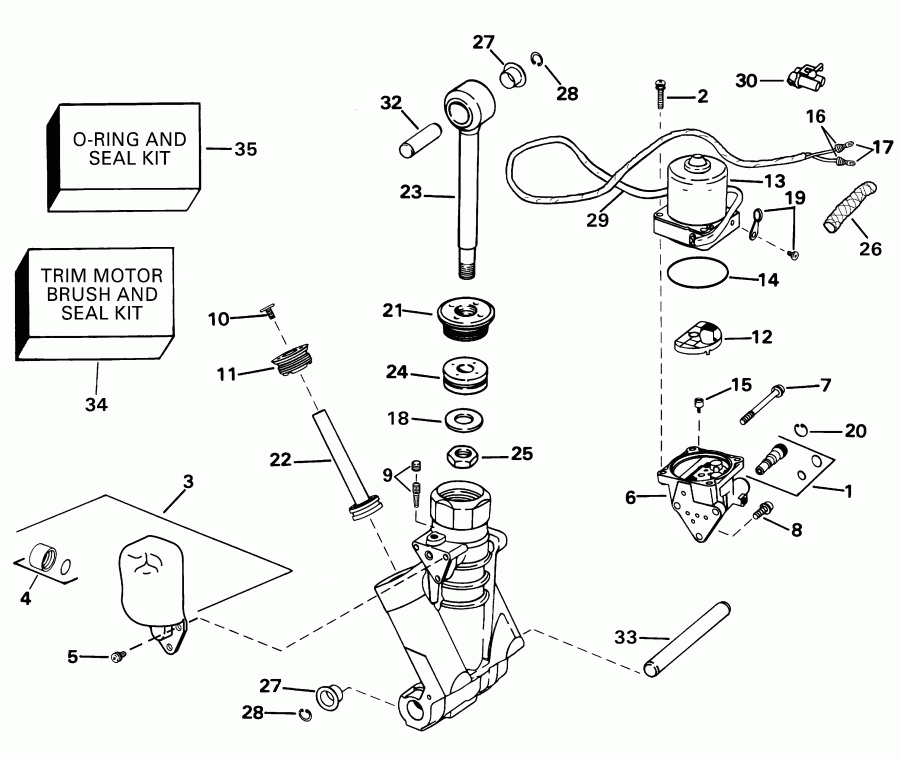 ��������� ����� Evinrude E90FPLSIF FFI, elec start, TNT, 20 in sh  - wer Trim / tilt Hydraulic Assembly