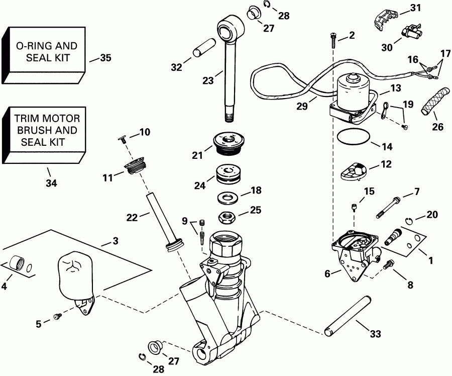 ��������� ������� RE200FCSIF FFI, elec start, TNT, 25 in s  - wer Trim/tilt Hydraulic Assembly - wer Trim / tilt Hydraulic Assembly