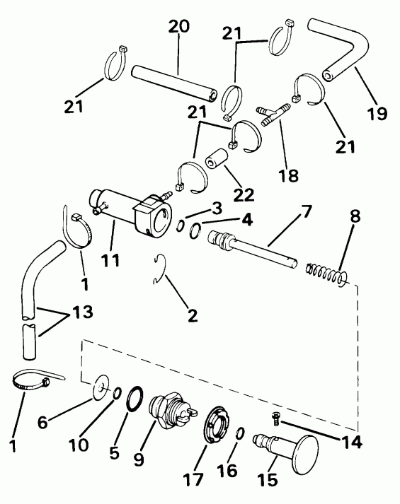  EVINRUDE SE25RDSIE rope start, tiller, 15 in shaf  - imer System