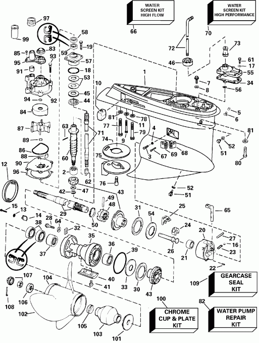 ��������� �������� ����� Evinrude E135FPLSNF Ficht Fuel Injection, 20 in.   - Fpl - Fpx Models