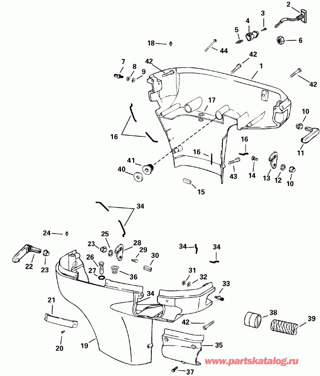 ����� EVINRUDE E135FPXSNF Ficht Fuel Injection, 25 in.   - wer Engine Cover / wer ������ ��������� (�����)