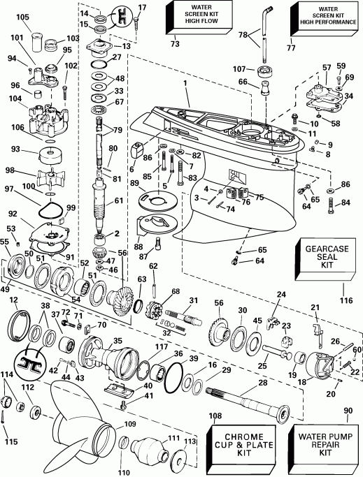��������� ��������� Evinrude E135FCXSTA  - Fcx, Models / Fcx, Models