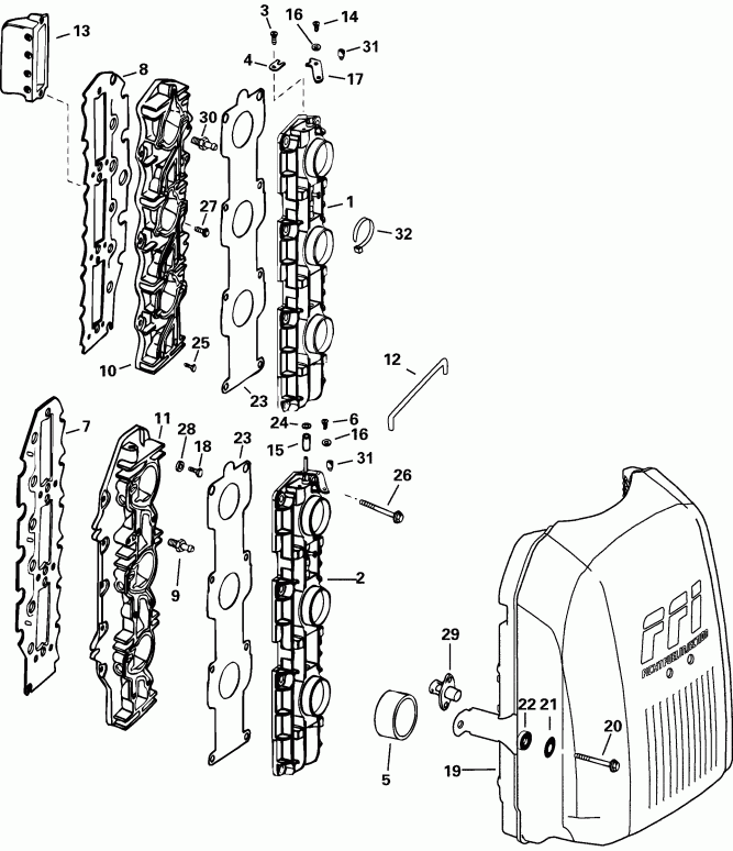 ��������� �������� ����� EVINRUDE E175FSLSTM  - take ��������� - take Manifold