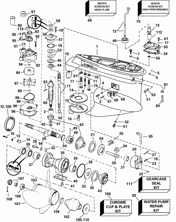 ��������� �������� ����� EVINRUDE E250FPLSTR  - Fpl - Fsl - Fpx - Fpz Models