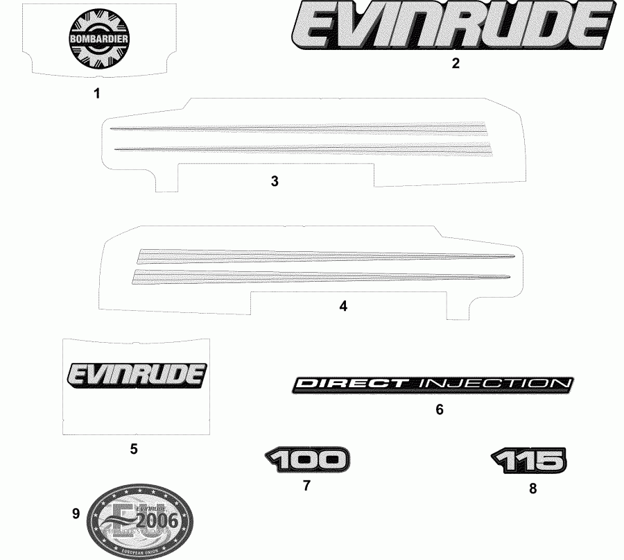  Evinrude E115FPXSRE  - cals  Models