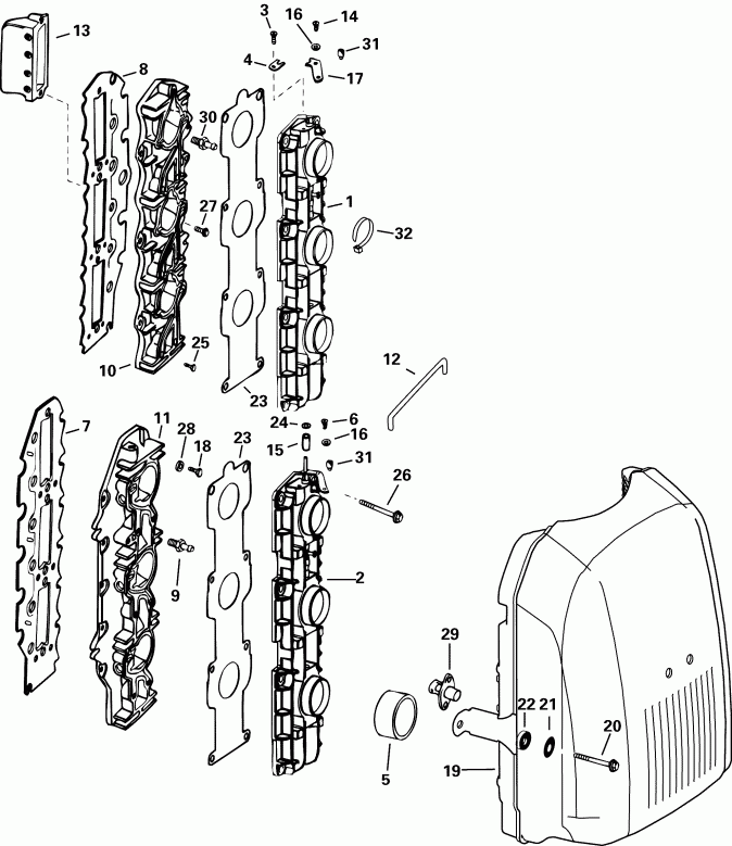 ��������� Evinrude E135FPXSRM  - take ��������� - take Manifold