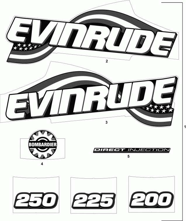  Evinrude E200FHLSRC  - Blue Models