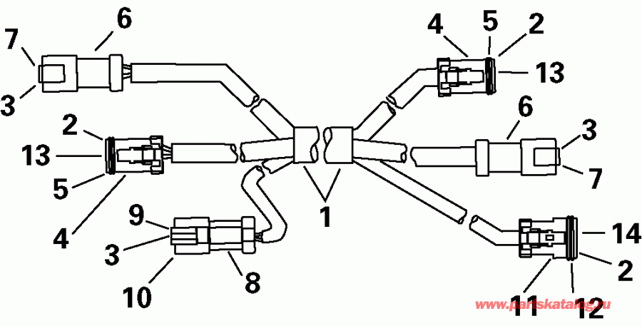 ��������� ����� Evinrude E225FHXSRS  - tension Cable - tension ������