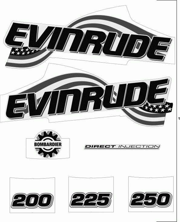 �������� ����� Evinrude E225FPXSRB  - White Models / ����� Models