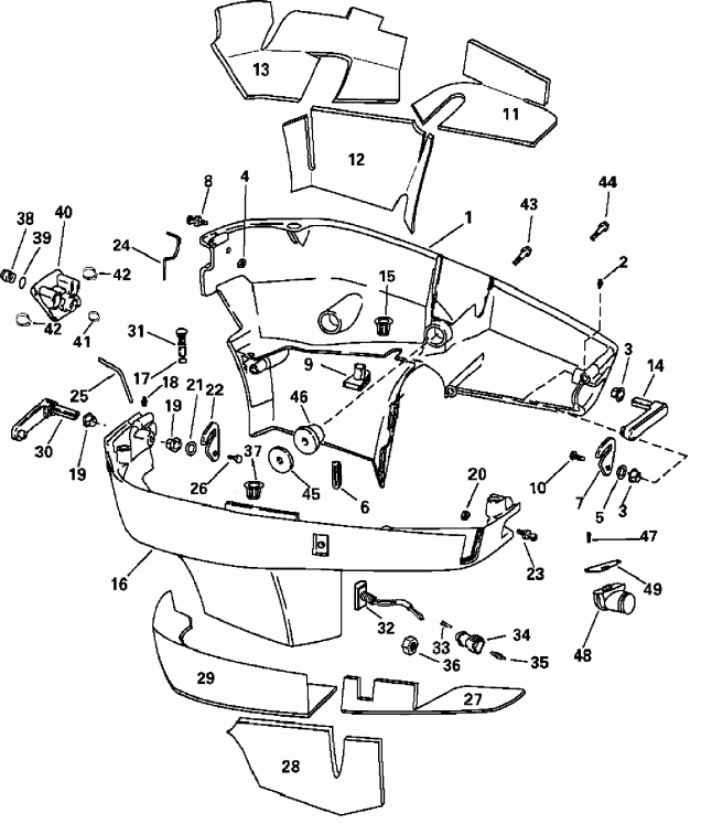 ��������� �������� ����� Evinrude E250FPXSRM  - wer ������ ��������� (�����) / wer Engine Cover