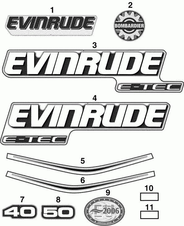    Evinrude E50DPLSRC  - cals / cals
