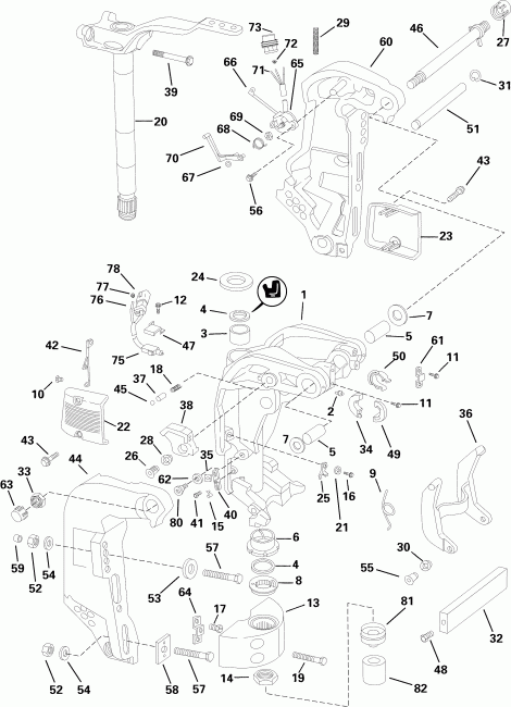  Evinrude E90DSLSRC  - ivel Bracket
