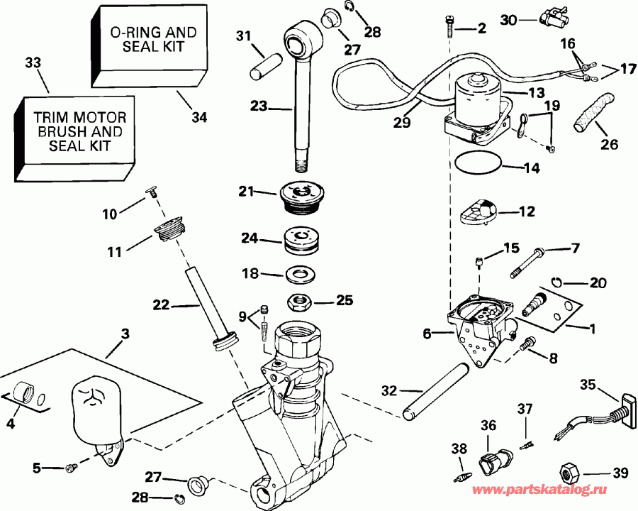   Evinrude E150FCXSOC  - wer Trim/tilt Hydraulic Assembly - wer Trim / tilt Hydraulic Assembly