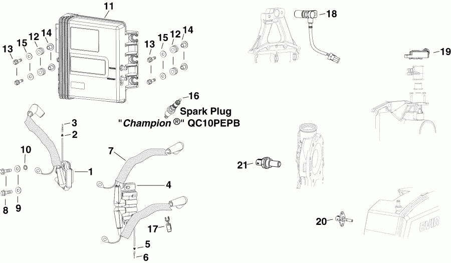 �������� ����� EVINRUDE E200DPXSOC  - m, �������, ������� ���������s & ����� ���������s