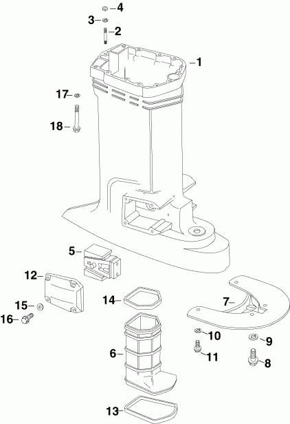    EVINRUDE E250DPZSOC  - haust Housing Outer / haust  Outer