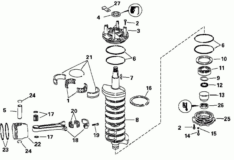 ��������� �������� ����� ������� E250FCXSOB  - ankshaft And Pistons