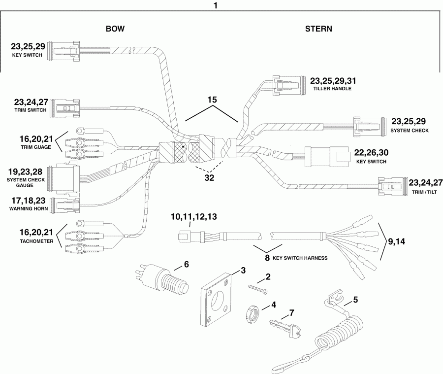 �������� ����� EVINRUDE E50DPLSOR  - ller Upgrade Systemcheck Harness Kit / ller ����grade Systemcheck ���� �������� Kit