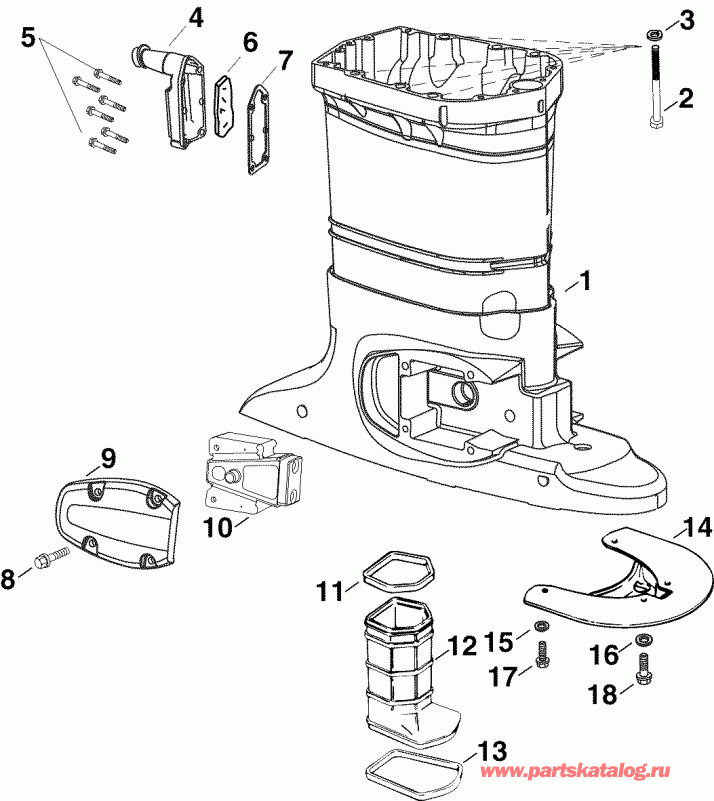   Evinrude E90DPLSOR  - haust Housing / haust 