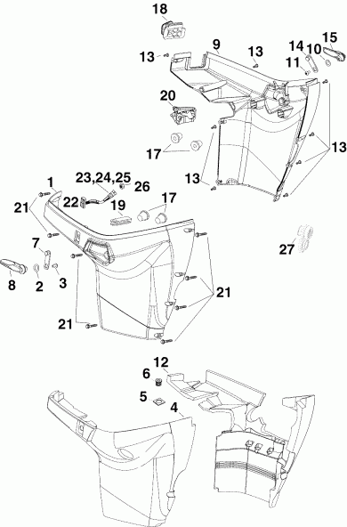 ��������� Evinrude E90DPXSOR  - wer Engine Cover - wer ������ ��������� (�����)