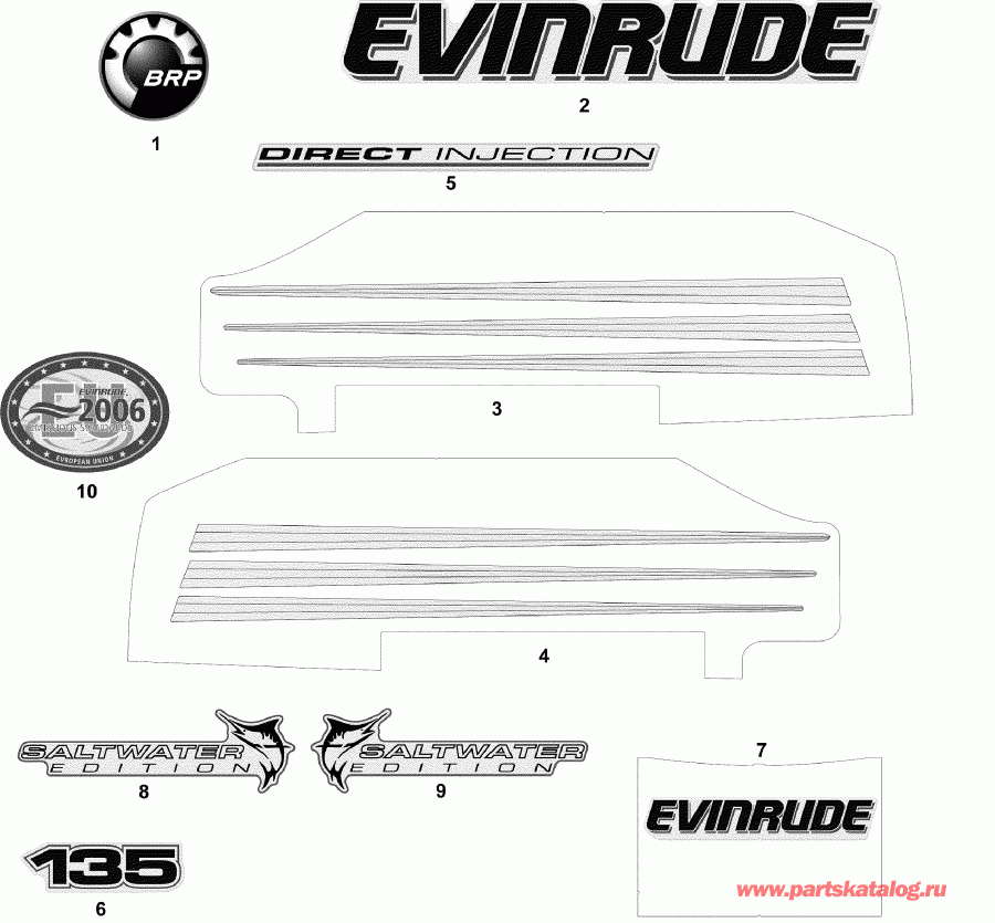 ����� EVINRUDE E135FSLSDE  - cals White Models - cals ����� Models