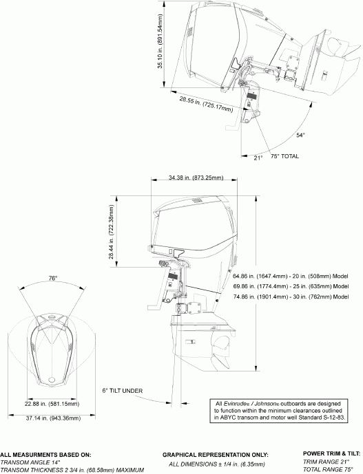    Evinrude E250DPZSDR  - ofile Drawing