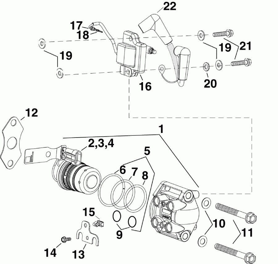 �������� ����� EVINRUDE E90DPLSDA  - el Injector & Ignition Coil - el �������� & ������� ���������