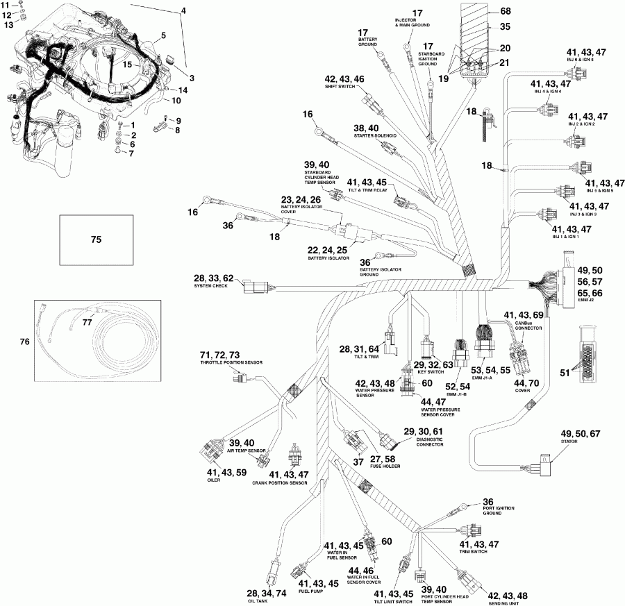 �������� ��������� ����� Evinrude E200DPLSUR  - ectrical ���� ��������