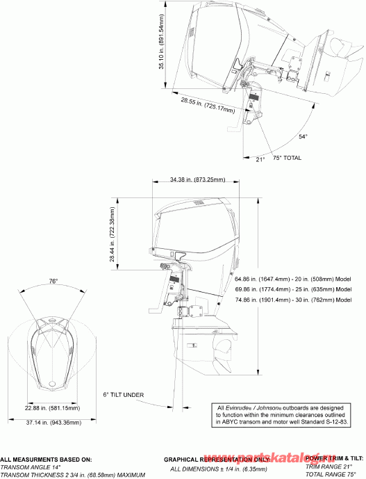   EVINRUDE E225DCXSUA  - ofile Drawing - ofile Drawing