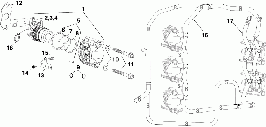   EVINRUDE E225DHLSUA  - el  & Rails / el Injector & Rails