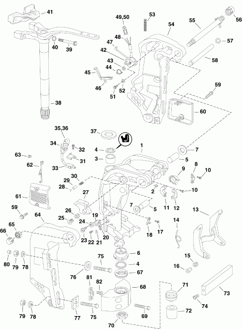 ��������� �������� ����� EVINRUDE E225DCXSCH  - ivel ��������� - ivel Bracket