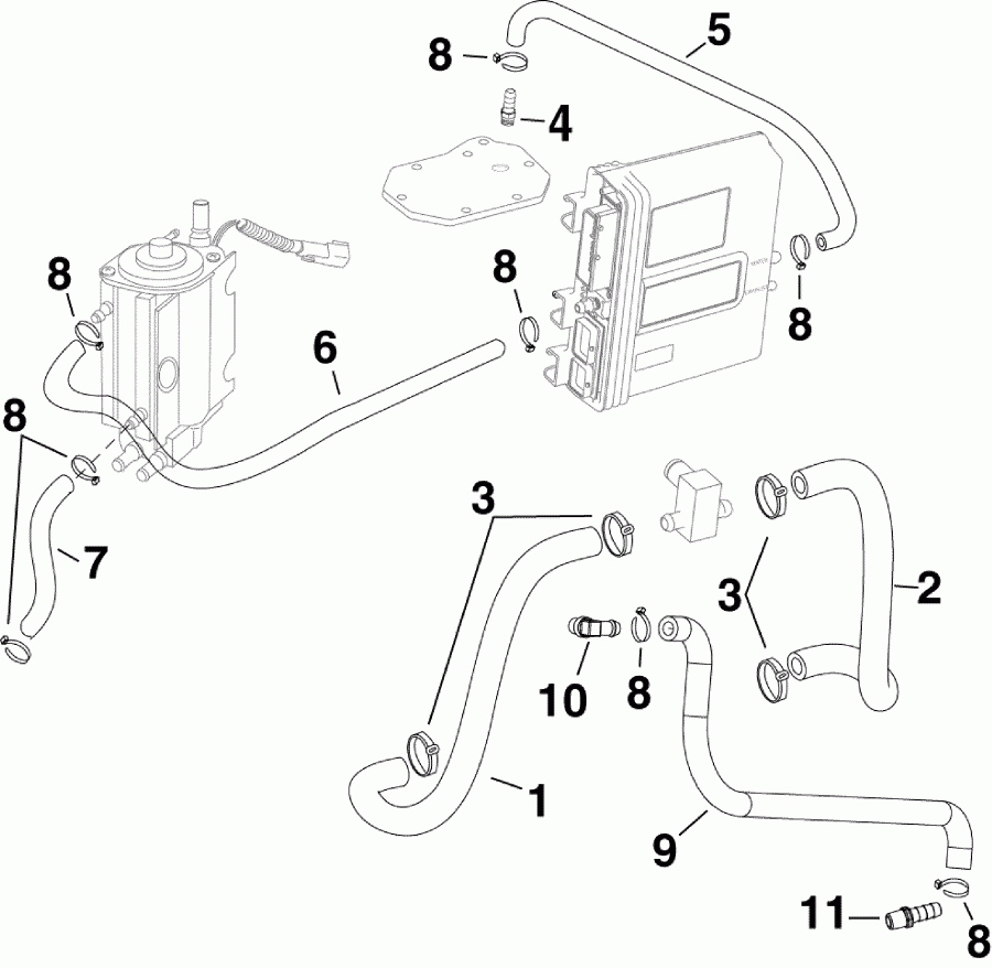   Evinrude E225DHLSCH  - oling Hoses / oling s