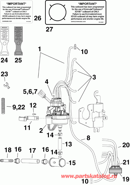����� EVINRUDE E225DHXSCG  - l Pump / l �����