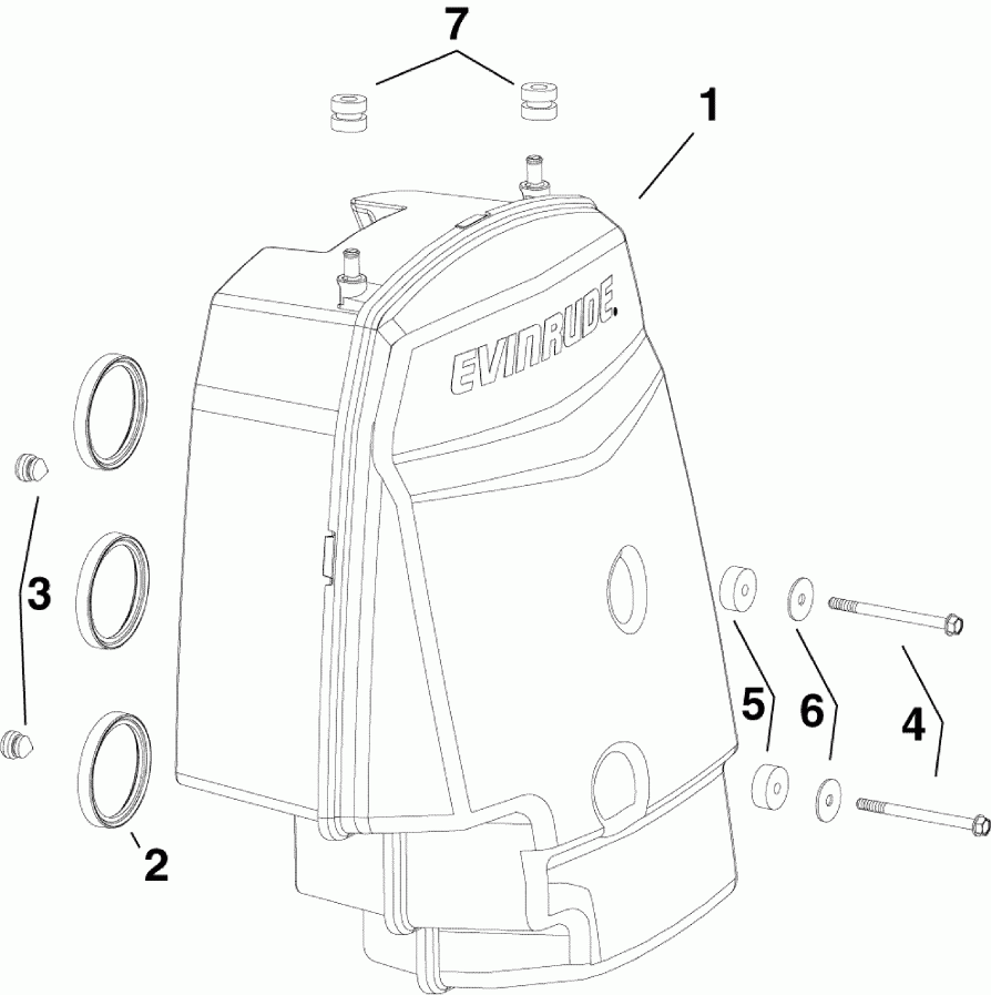 ��������� �������� ����� Evinrude E225DPLSCG  - r ��������� / r Silencer