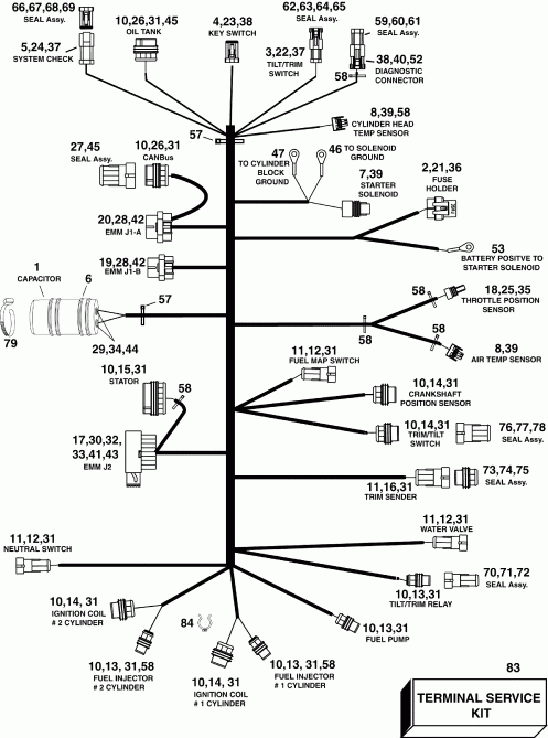 ��������� ����� EVINRUDE E55MJRLSCC  - ectrical Harness
