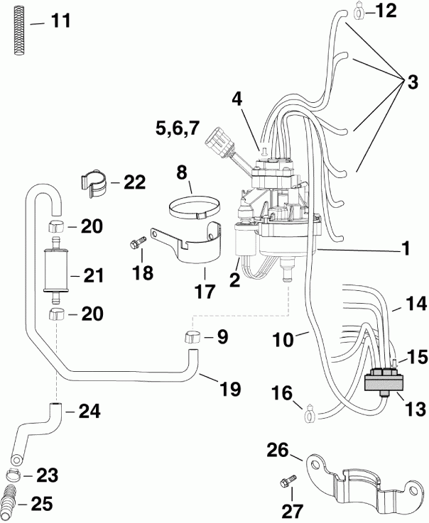 ��������� ��������� EVINRUDE E200DPXSEM  - l ����� - l Pump
