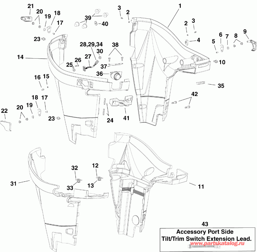 ��������� ����� EVINRUDE E300DCZSEC  - wer ������ ��������� (�����) / wer Engine Cover