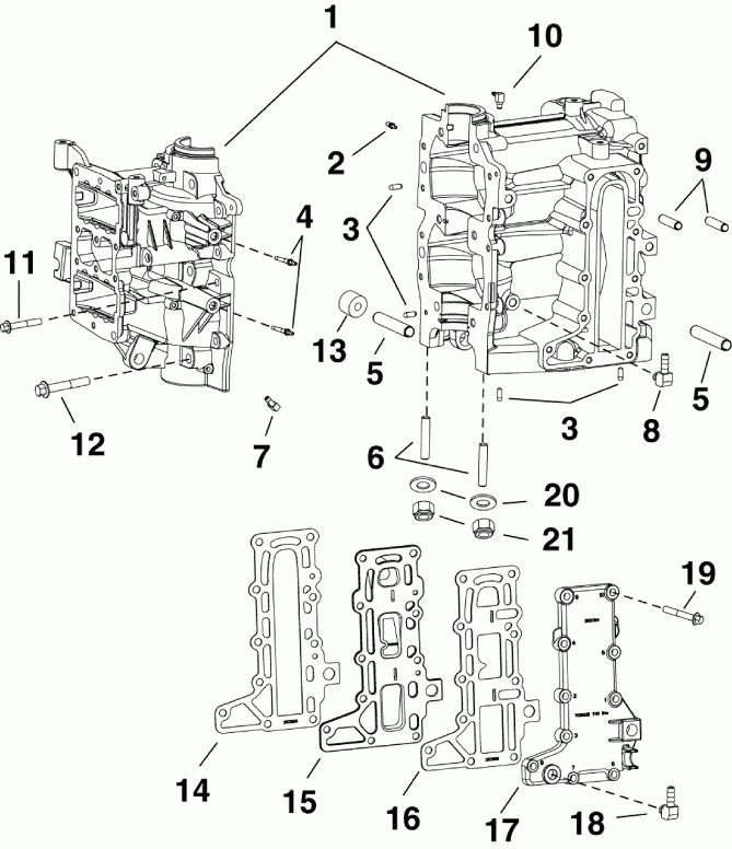 ��������� Evinrude E30DRSES  - linder/crankcase